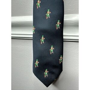 Men's St. Patrick's Day Leprechaun Neck Tie Navy Blue